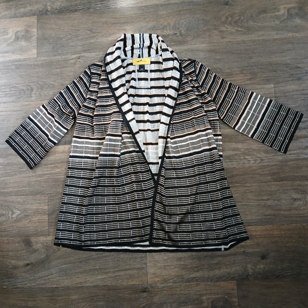 St. John Striped Open Front Cardigan. - Picture 1 of 15